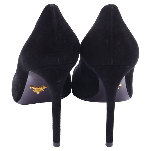 Prada High-Heel Pumps in Black Suede - Picture 4 of 12